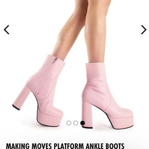 Lamoda making moves platform ankle boots in pink